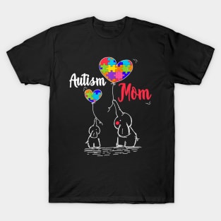 Womens Autism Awareness Day T Shirt Women Elephant Mom Gifts Tee T-Shirt